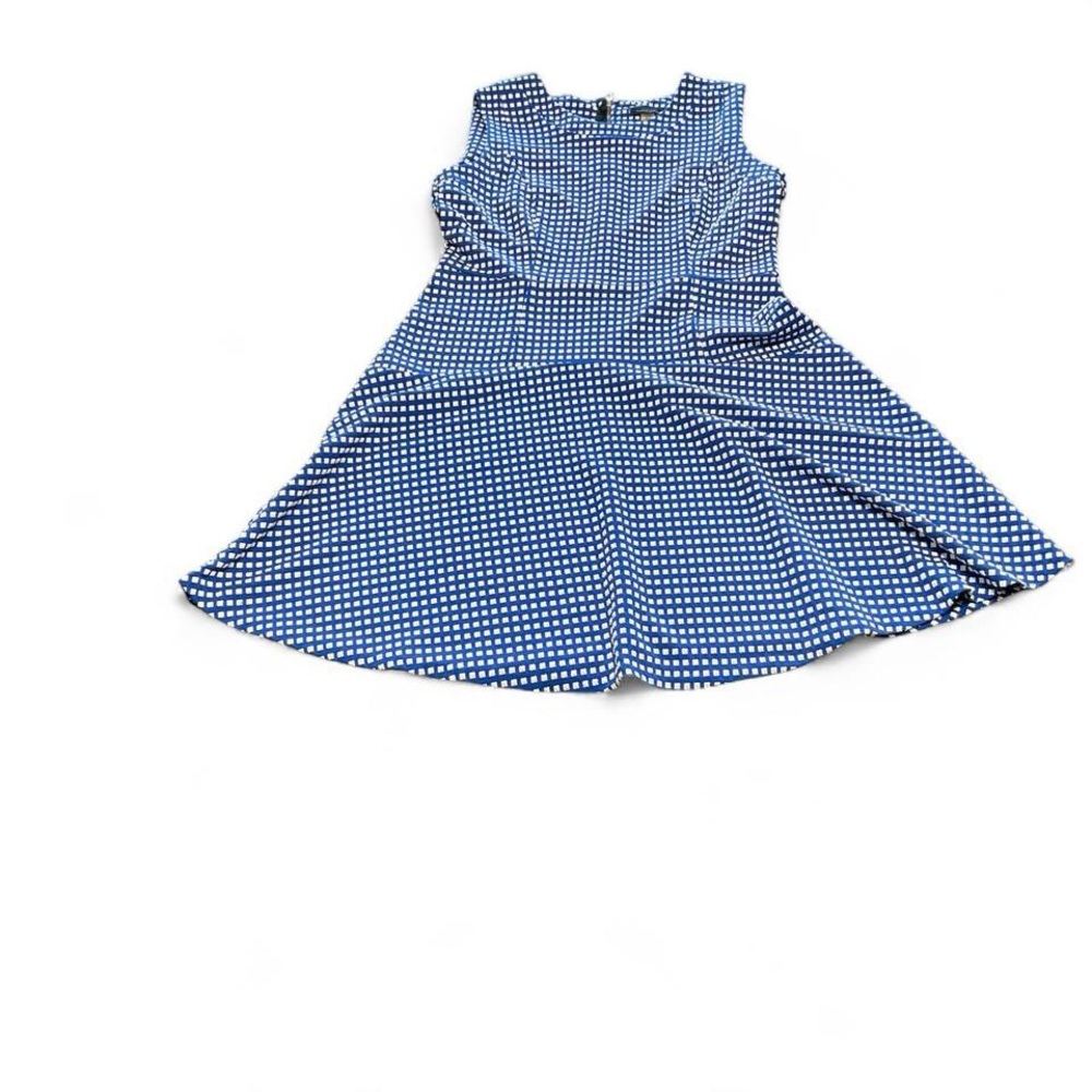 Tommy Hilfiger Women's Blue and white gingham dress with zipper back and pockets